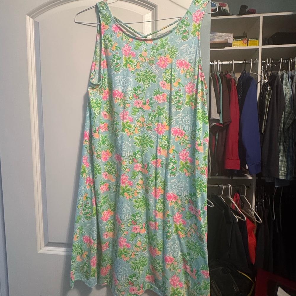Disney Floral Dress - Blue and Pink